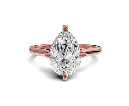 Pear Cut Engagement Ring With Hidden Halo | Chicory Jewel