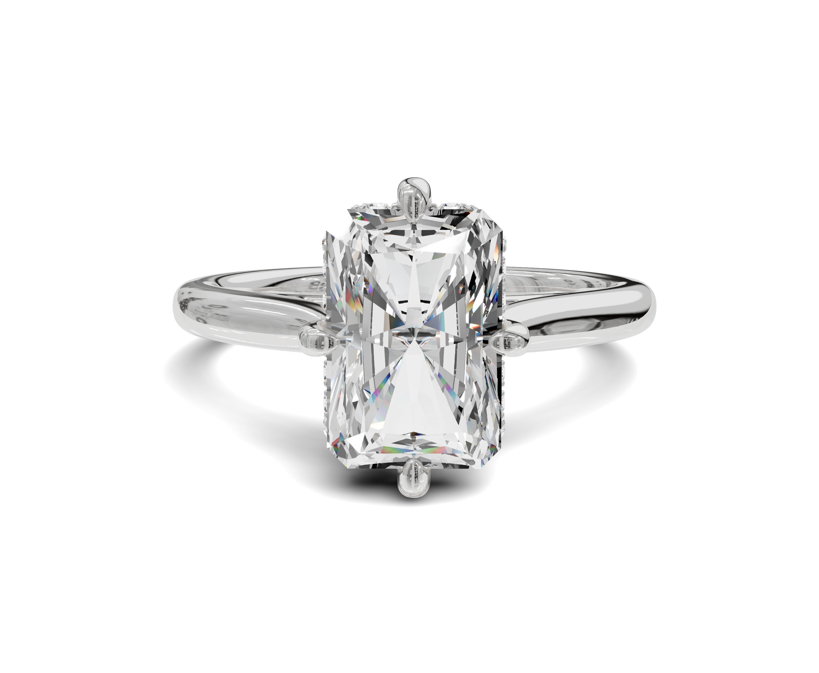 Radiants Cut Engagement Ring | White Gold
