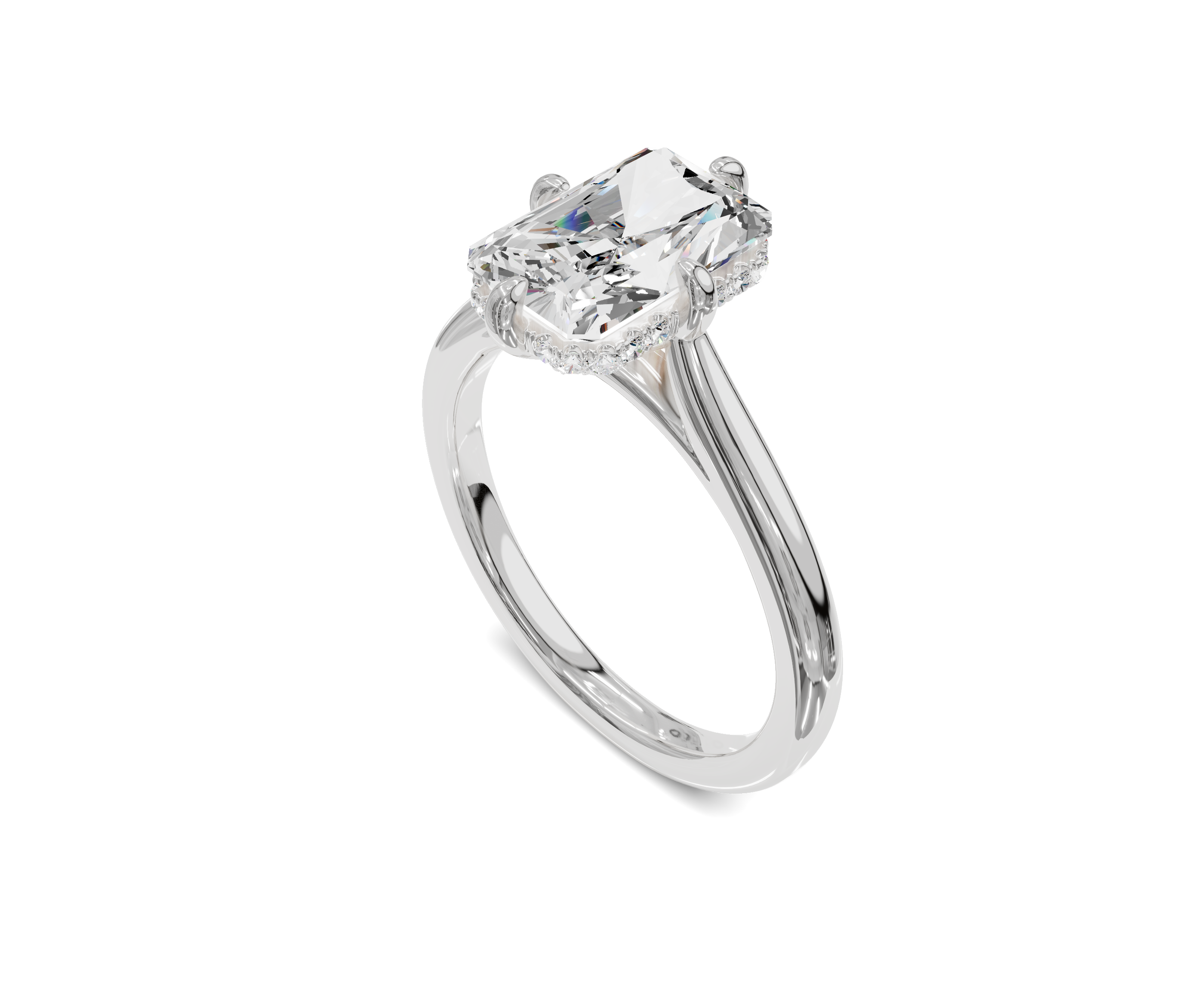Radiants Cut Engagement Ring | White Gold