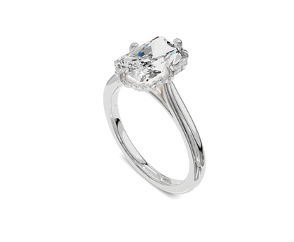 Radiants Cut Engagement Ring | White Gold