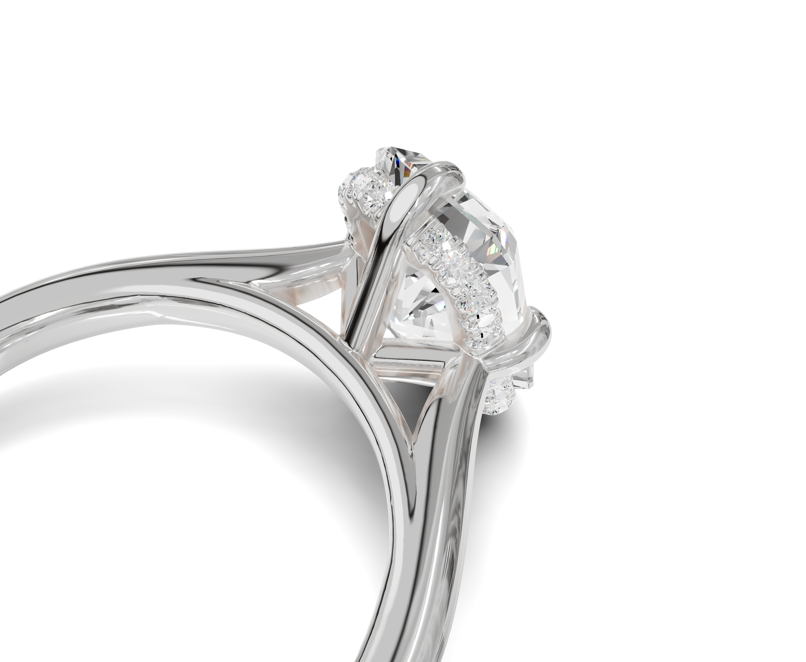 Radiants Cut Engagement Ring | White Gold