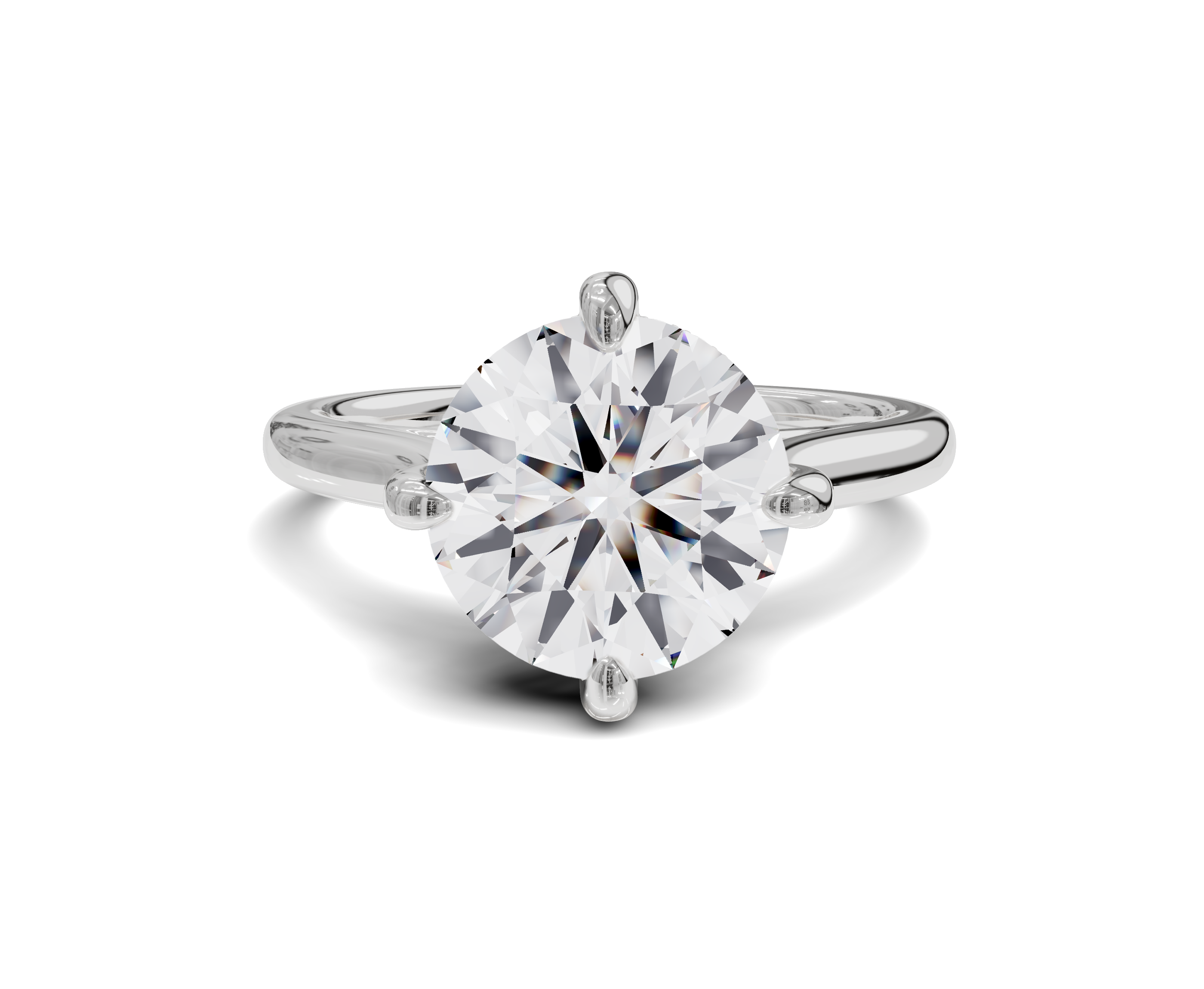 Classic Round Cut Engagement Ring With Hidden Halo
