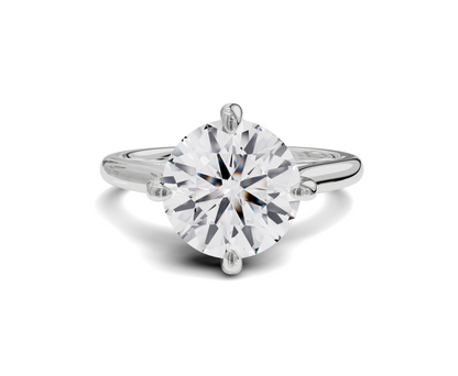 Classic Round Cut Engagement Ring With Hidden Halo