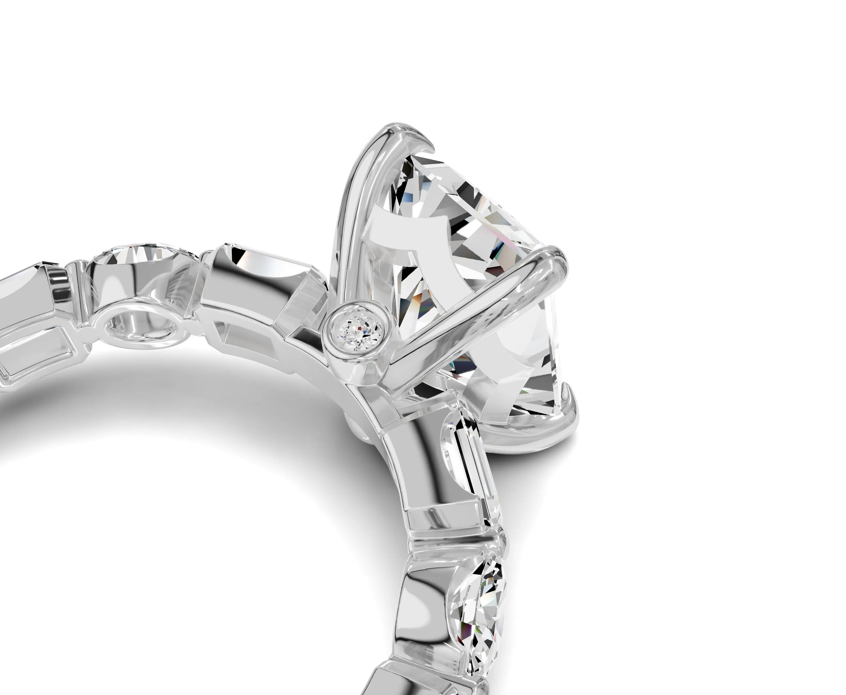 Brilliant Radiant Cut Engagement Ring With Side Diamonds