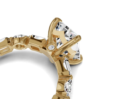 Brilliant Radiant Cut Engagement Ring With Side Diamonds