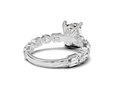 Brilliant Radiant Cut Engagement Ring With Side Diamonds