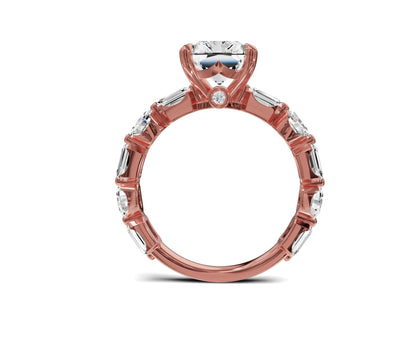 Brilliant Radiant Cut Engagement Ring With Side Diamonds