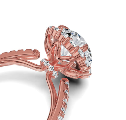 Luxury Round Diamond Halo & Side Stone Ring|3.70ct - Chicory Jewel