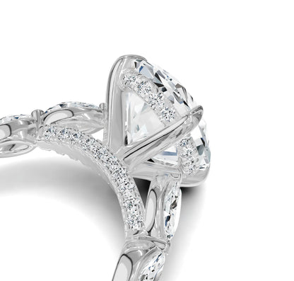 Diamond ring with a large central Oval Diamond and smaller stones
