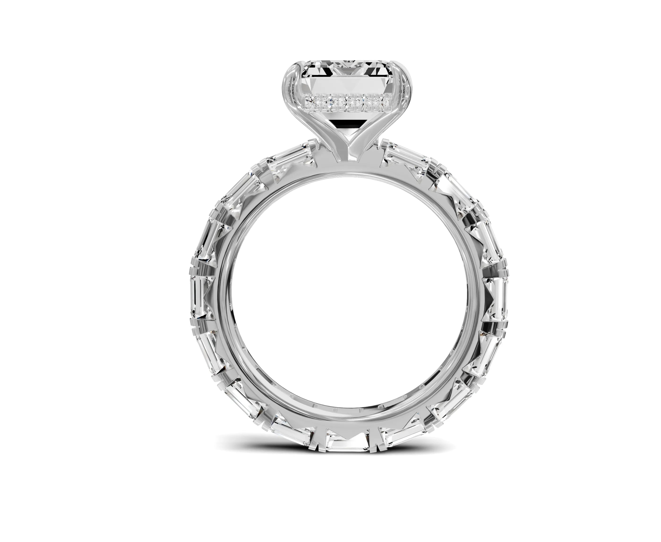 Brilliant 7 Carat Emerald Diamond Engagement Ring - Chicory Jewel