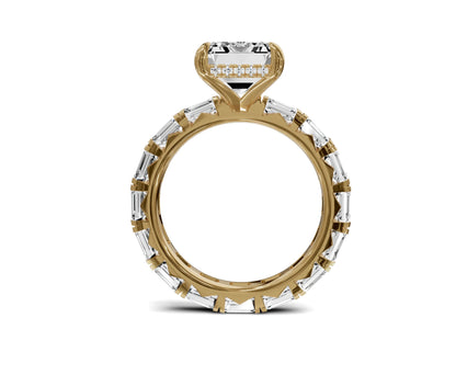 Brilliant 7 Carat Emerald Diamond Engagement Ring - Chicory Jewel