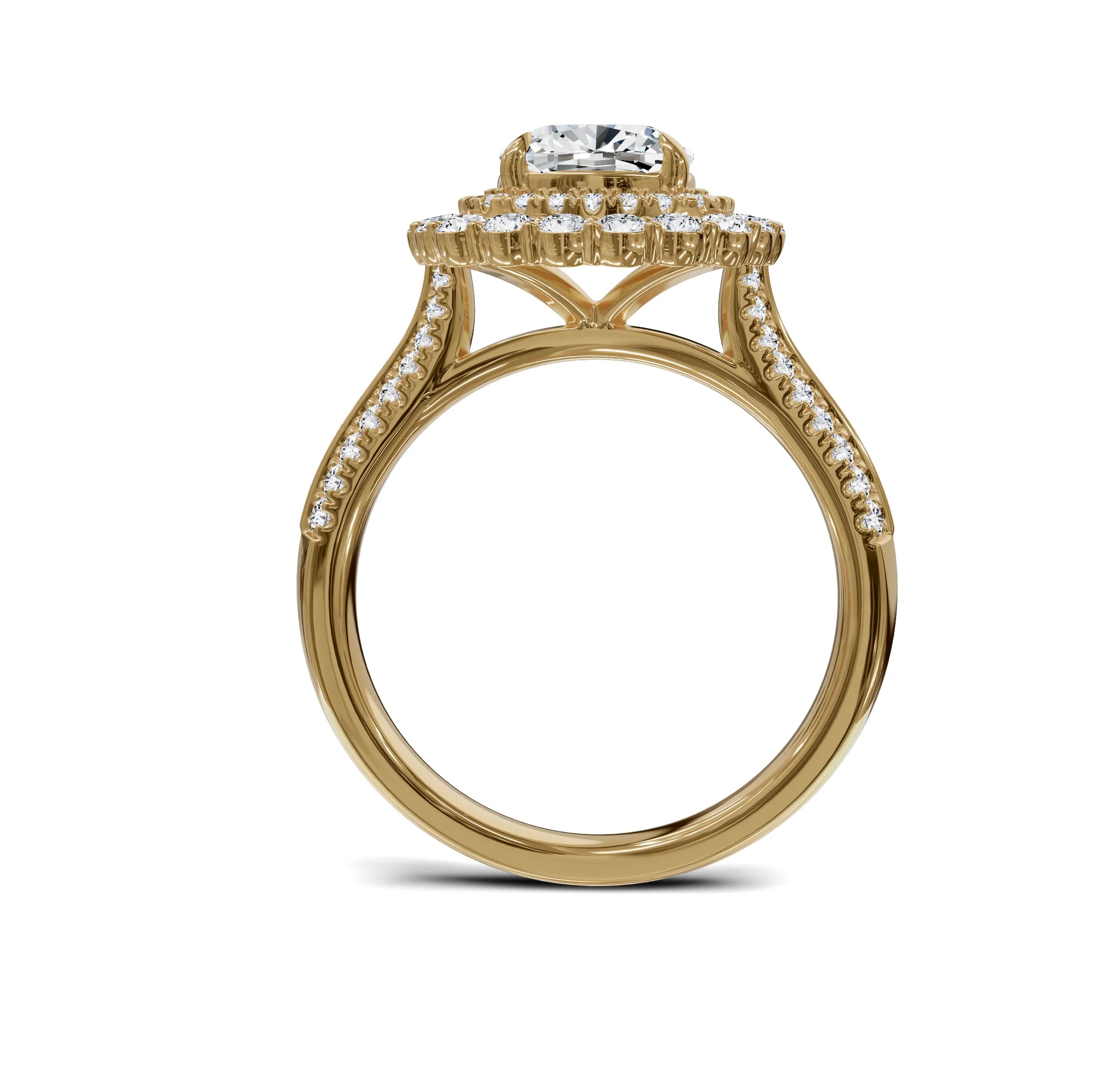 Timeless Cushion Cut 3ct Engagement Ring | Halo with Side Stones - Chicory Jewel