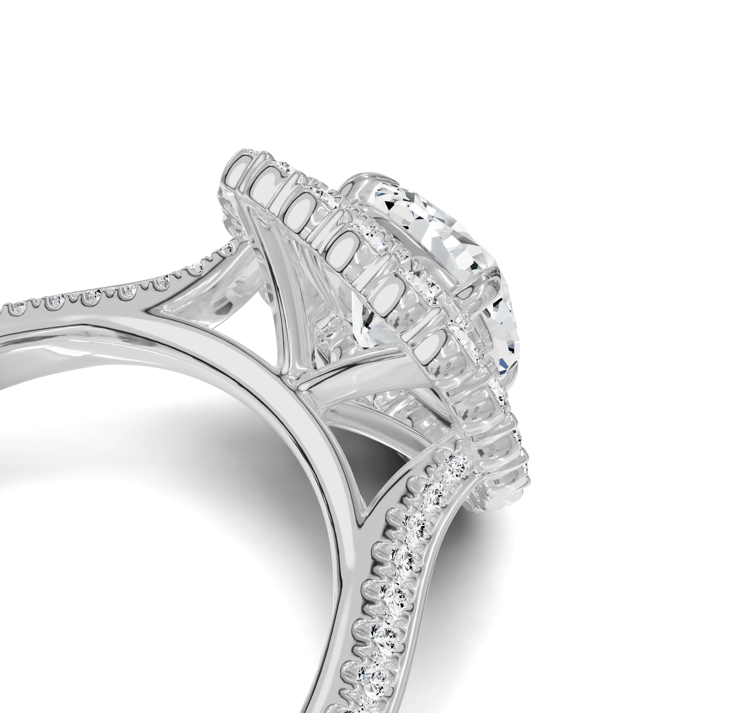 Timeless Cushion Cut 3ct Engagement Ring | Halo with Side Stones - Chicory Jewel