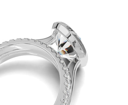 Oval Diamond Engagement Ring | Bezel Setting with Side Stones