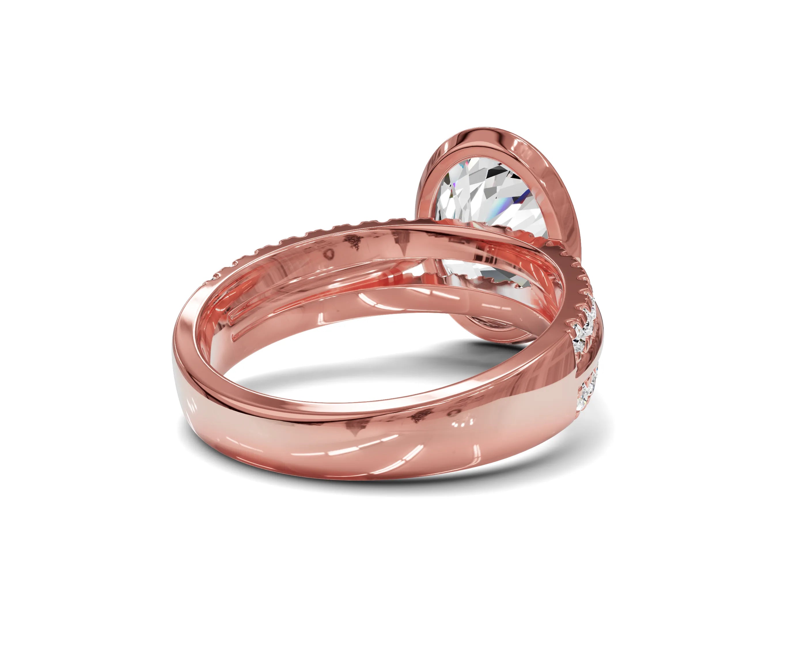 Oval Diamond Engagement Ring | Bezel Setting with Side Stones