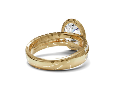 Oval Diamond Engagement Ring | Bezel Setting with Side Stones