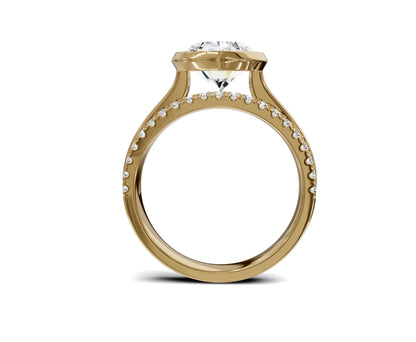 4ct Oval Diamond Engagement Ring | Bezel Setting with Side Stones - Chicory Jewel