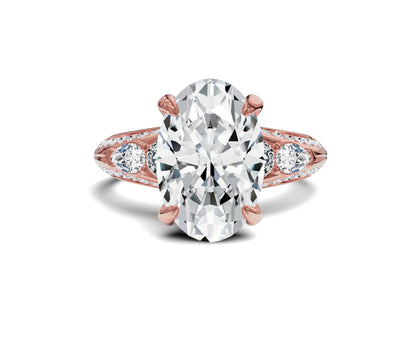 Buy Classic Oval Diamond Ring with Side Stones