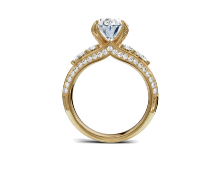 3.70 Ct Oval Diamond Ring with Side Stones - Chicory Jewel