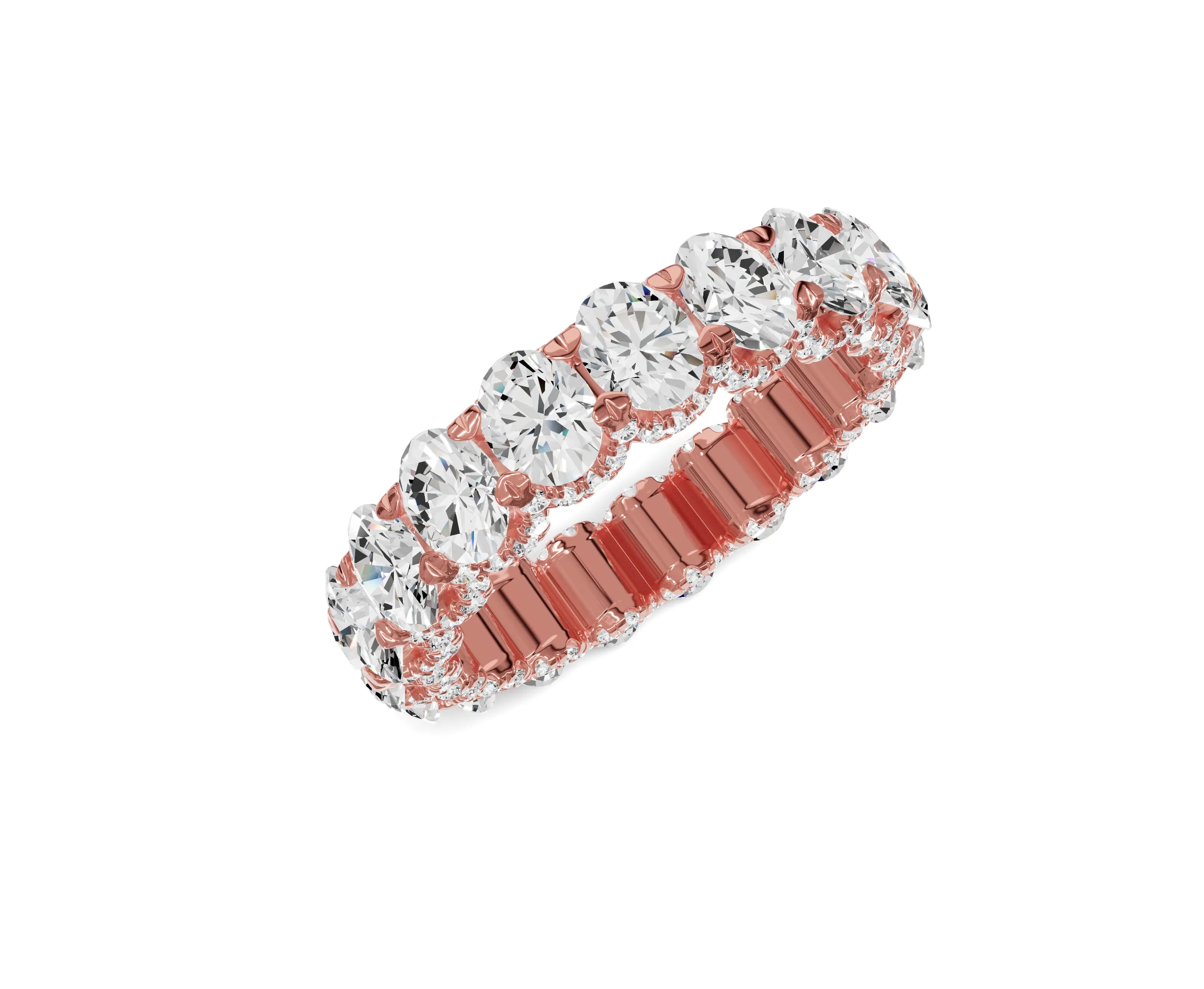 Oval Diamond Eternity Band 4.50ct Wedding Band - Chicory Jewel