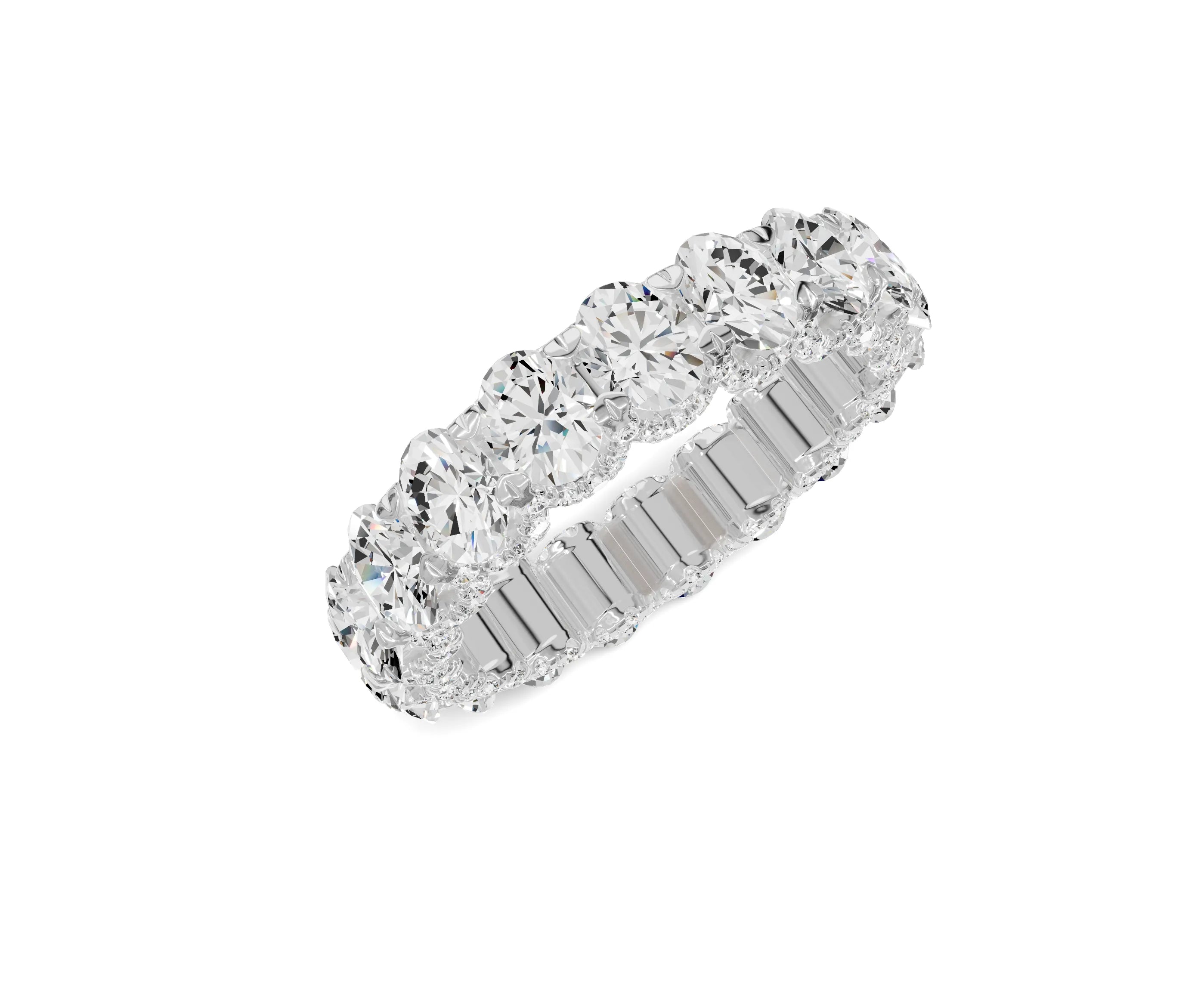 Oval Diamond Eternity Band 4.50ct Wedding Band - Chicory Jewel