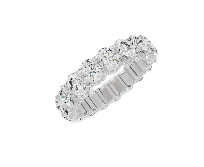 Oval Diamond Eternity Band 4.50ct Wedding Band - Chicory Jewel