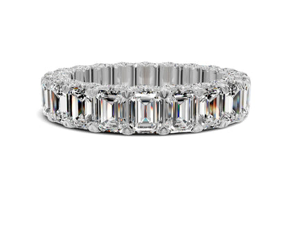 Emerald Diamond Eternity Band 4.50ct Wedding Band - Chicory Jewel