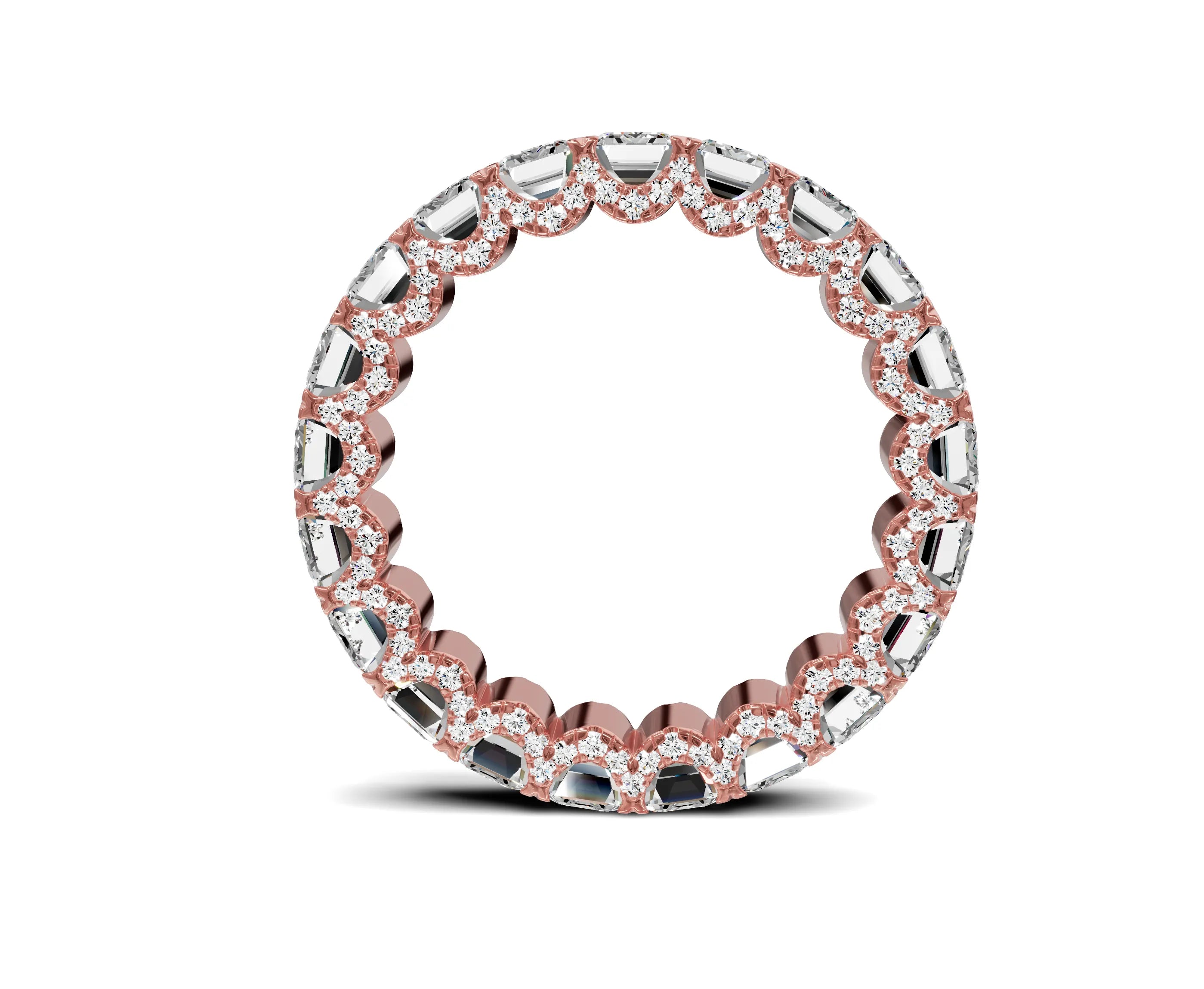 Emerald Diamond Eternity Band 4.50ct Wedding Band - Chicory Jewel