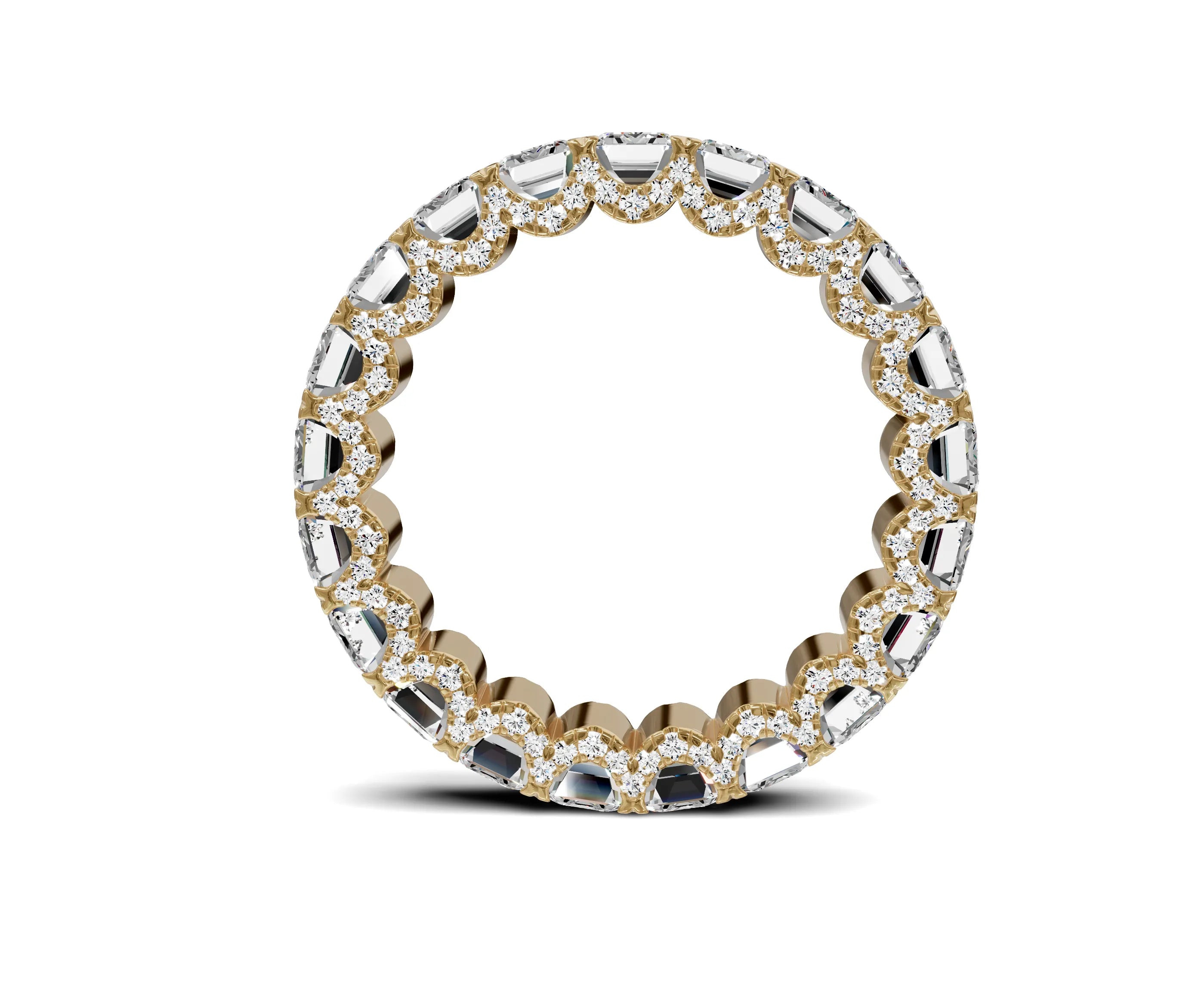 Emerald Diamond Eternity Band 4.50ct Wedding Band - Chicory Jewel