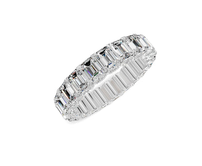 Emerald Diamond Eternity Band 4.50ct Wedding Band - Chicory Jewel