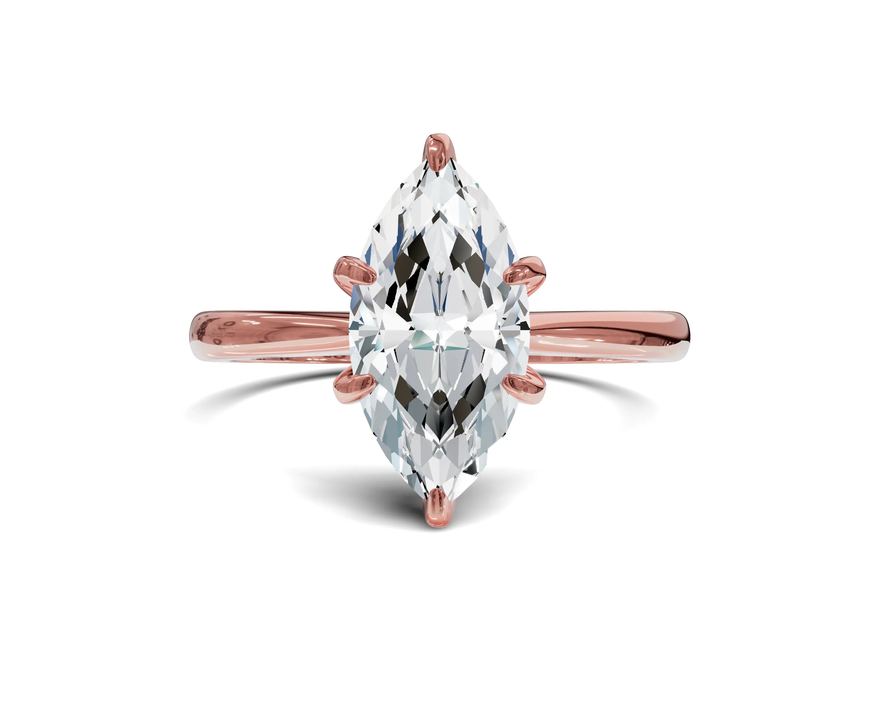 Marquise cut Solitaire Engagement Rings - Chicory Jewel