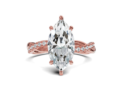 Marquise cut engagement rings | Twisted Shank