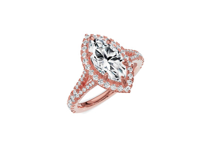 2.00Ct Marquise Split Shank Side Stone Engagement Ring - Chicory Jewel