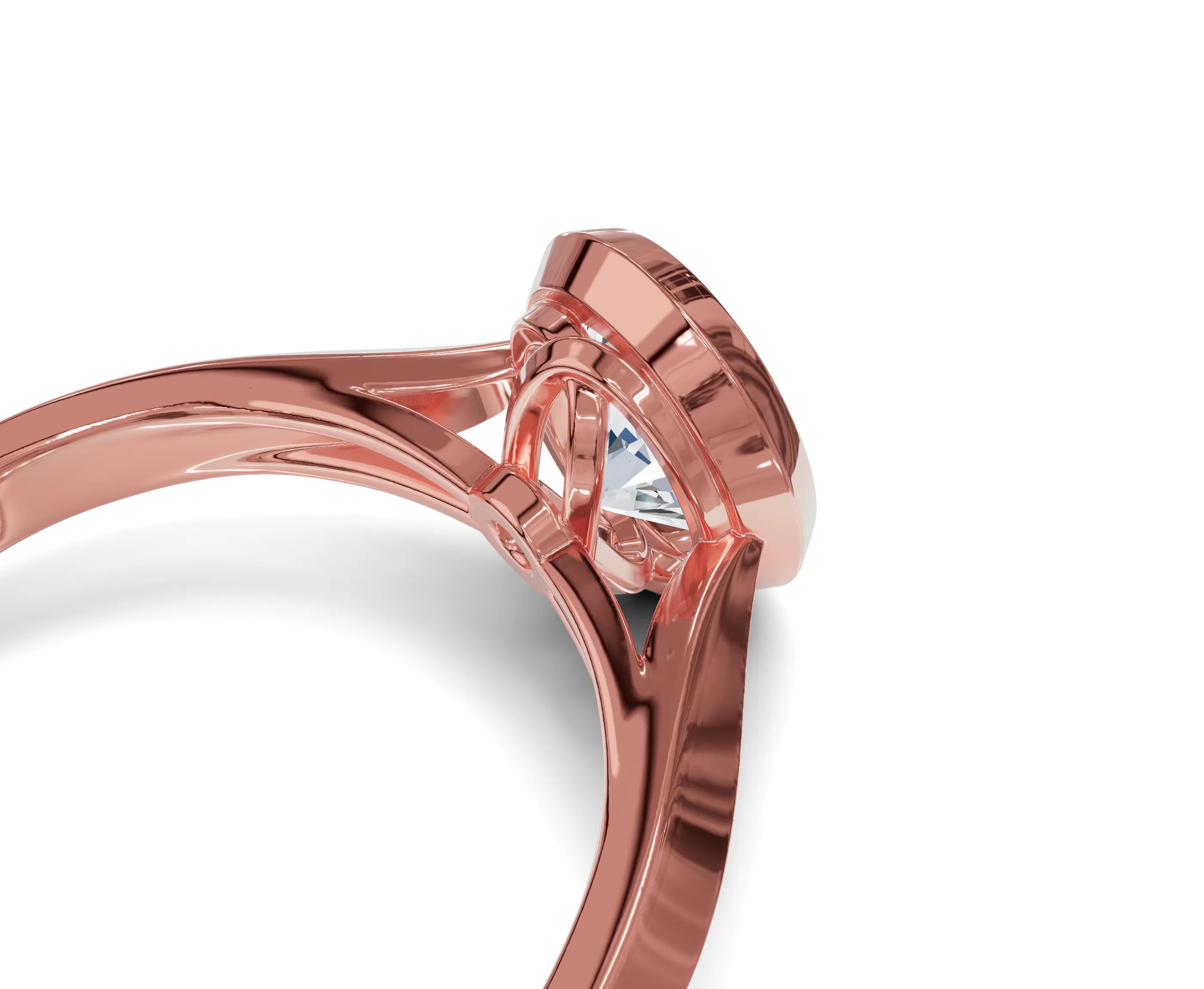 Oval Lab Grown Diamond Bezel Set Solitaire Engagement Ring | Chicory Jewel