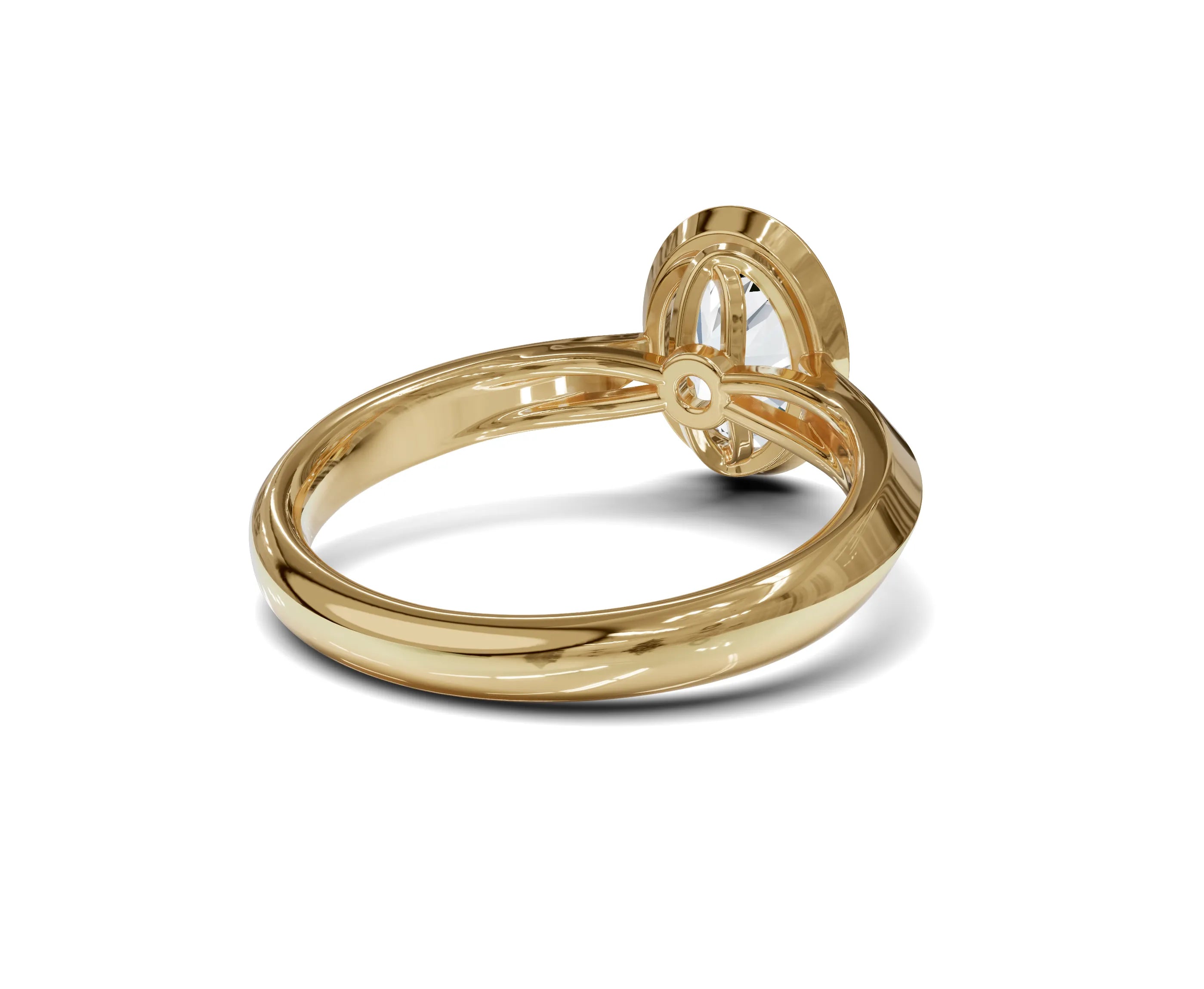 Oval Lab Grown Diamond Bezel Set Solitaire Engagement Ring | Chicory Jewel