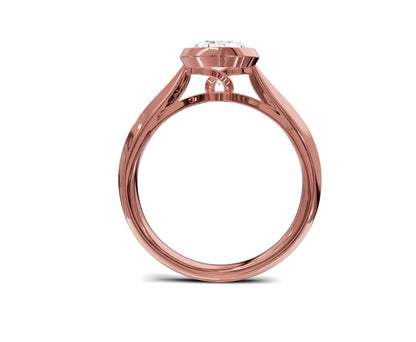 Oval Lab Grown Diamond Bezel Set Solitaire Engagement Ring | Chicory Jewel