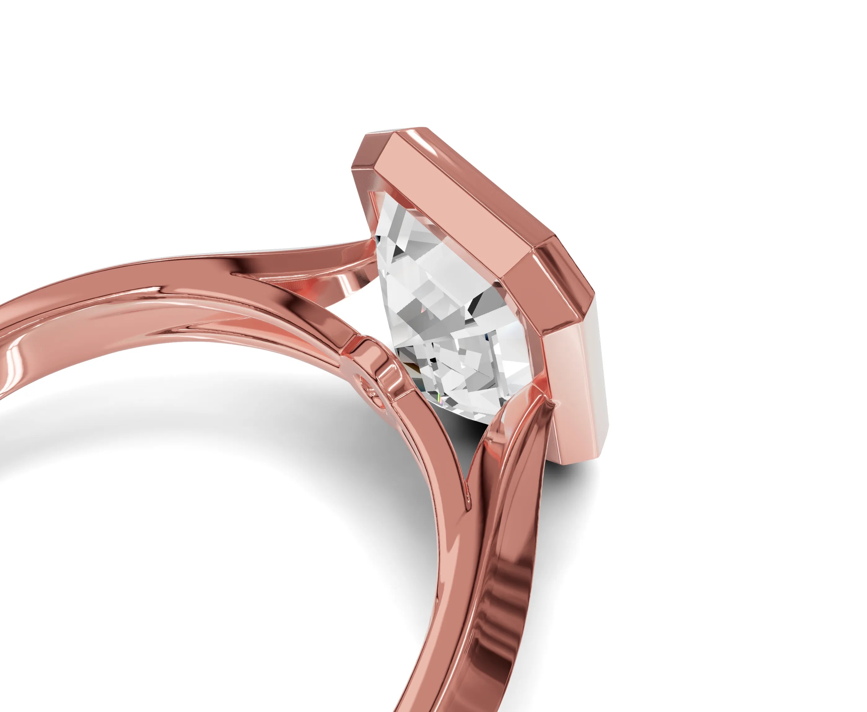 Emerald cut engagement rings | Bezel setting | Chicory Jewel