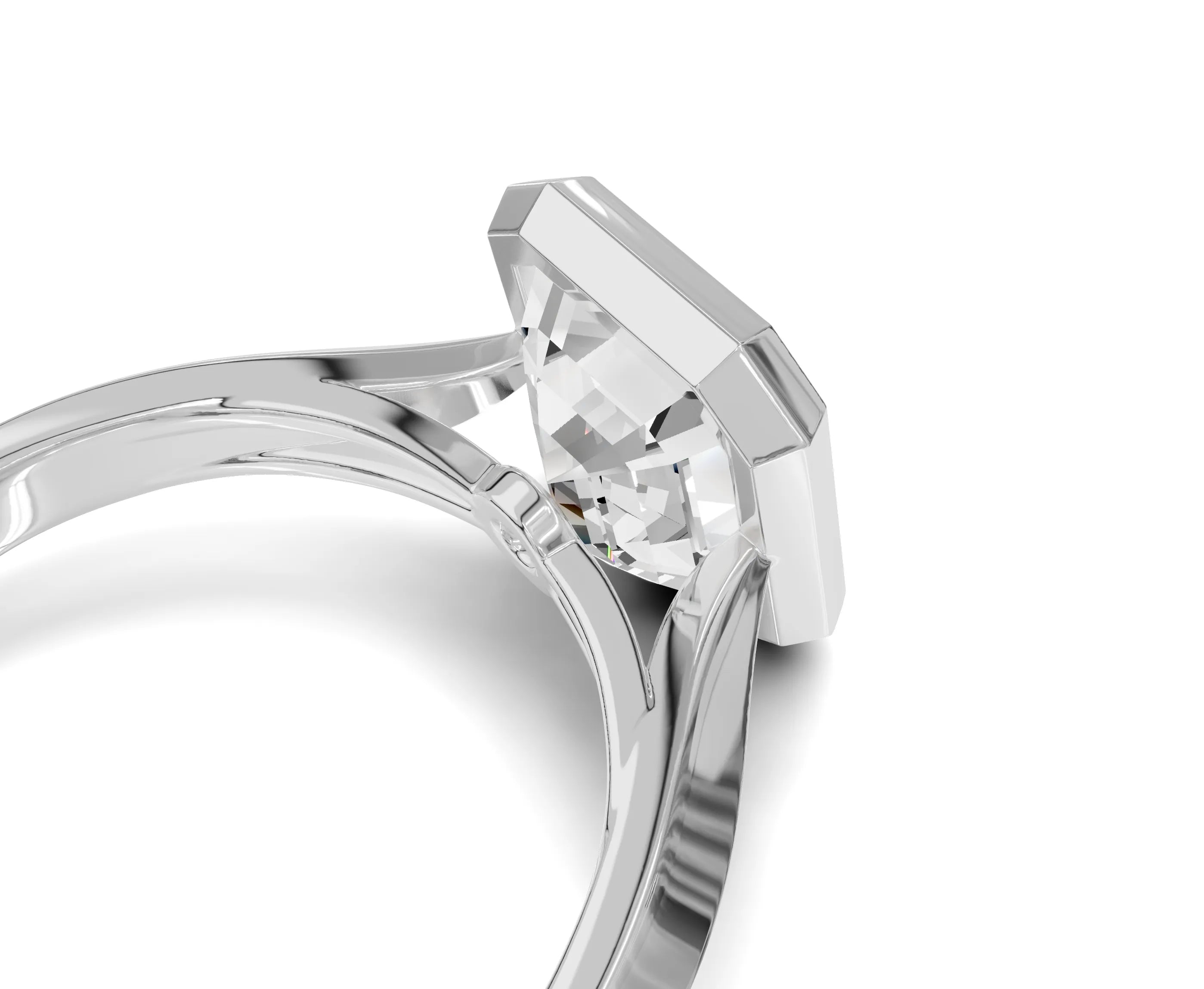 Emerald cut engagement rings | Bezel setting | Chicory Jewel