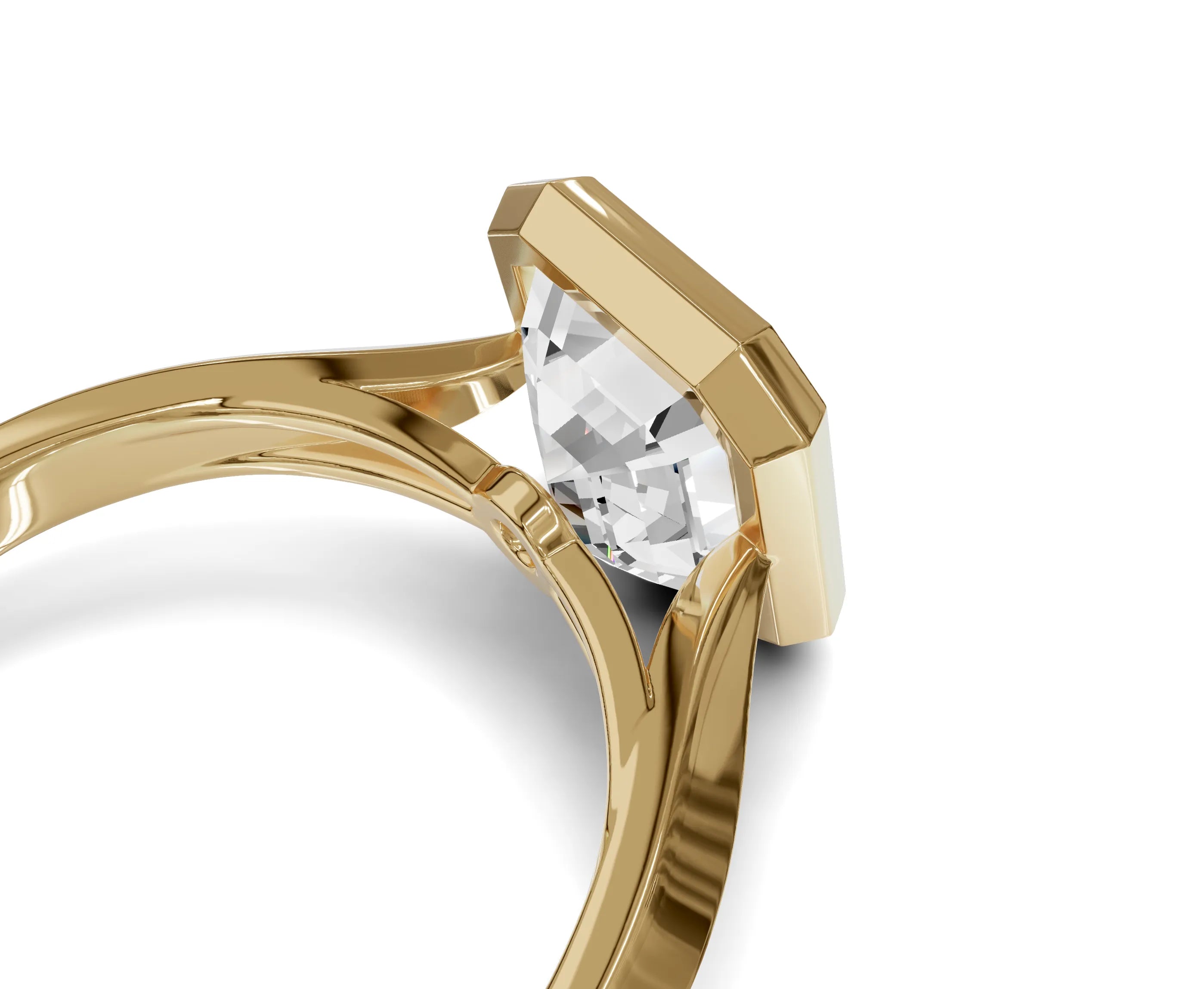 Emerald cut engagement rings | Bezel setting | Chicory Jewel