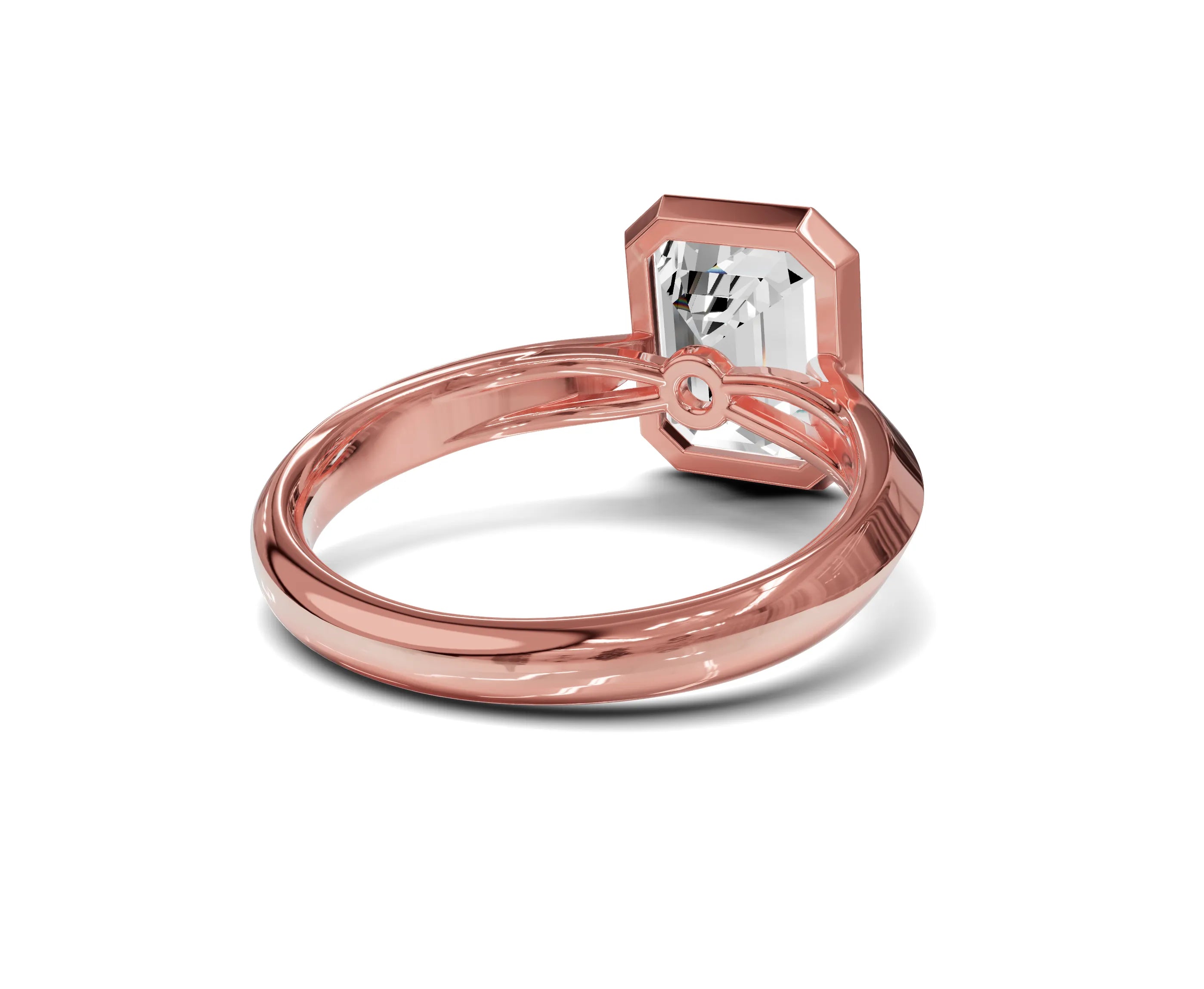 Emerald cut engagement rings | Bezel setting | Chicory Jewel