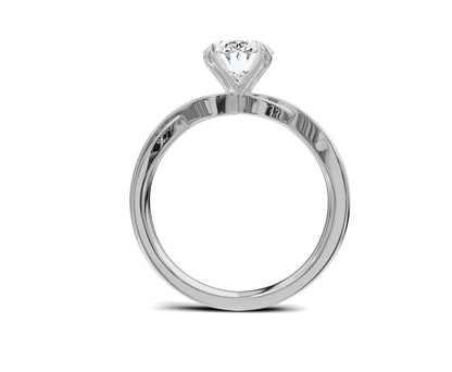 1.5 Ct Oval Diamond Twisted Shank Solitaire Engagement Ring - Chicory Jewel