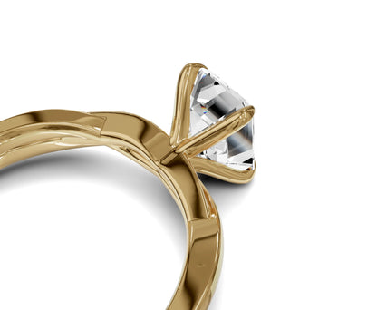 1.5 Ct Emerald Diamond Twisted Shank Solitaire Engagement Ring - Chicory Jewel