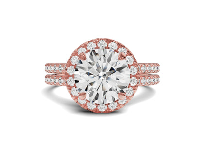TImeless Round Cut Engagement Rings | Side Stones & Halo
