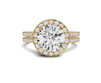 TImeless Round Cut Engagement Rings | Side Stones & Halo