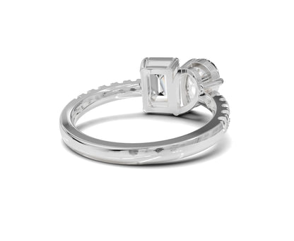 Pear & Emerald Cut Toi Et Moi Engagement Ring | 2.50ct Lab Grown - Chicory Jewel