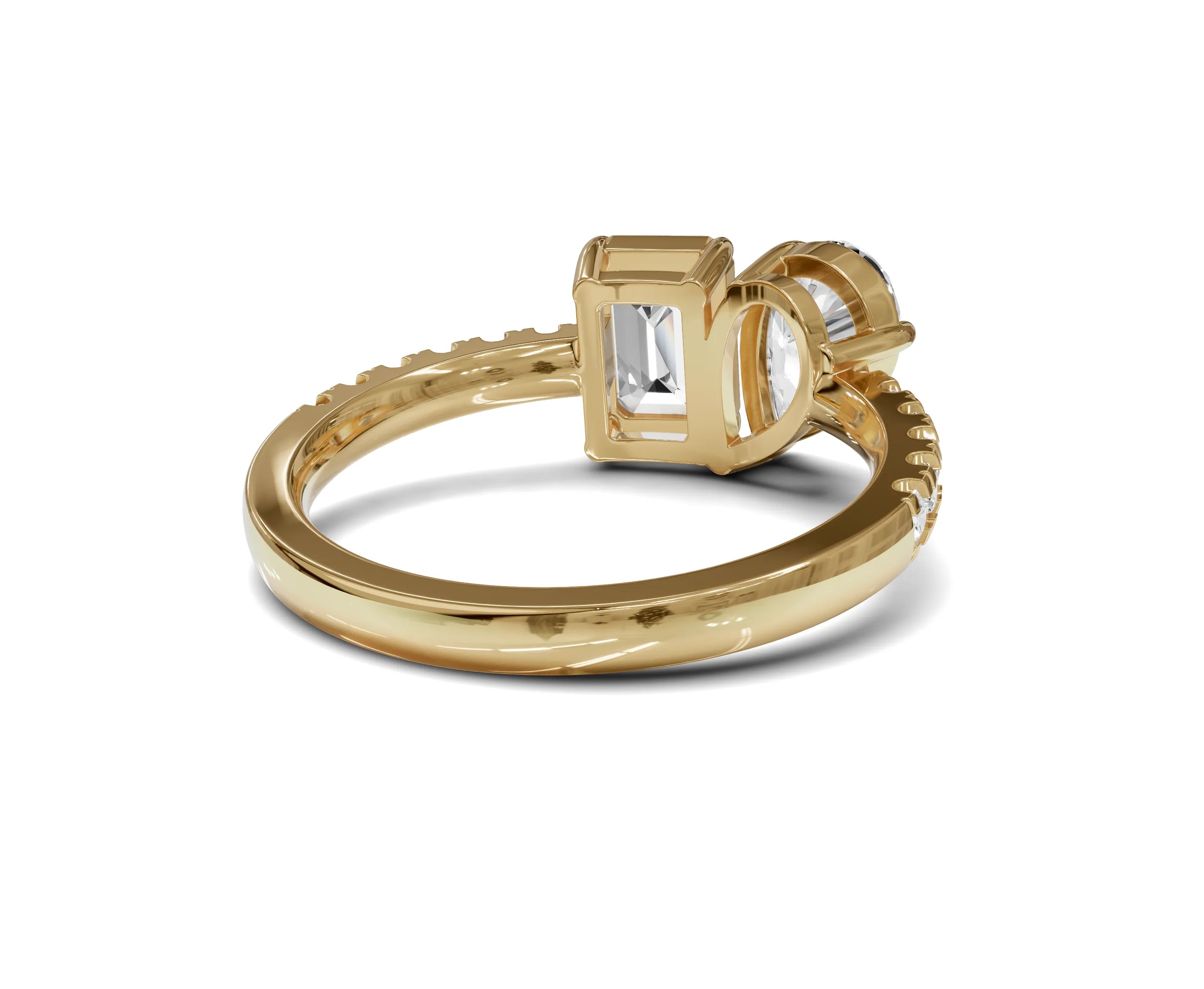 Pear & Emerald Cut Toi Et Moi Engagement Ring | 2.50ct Lab Grown - Chicory Jewel