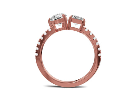 Pear & Emerald Cut Toi Et Moi Engagement Ring | 2.50ct Lab Grown - Chicory Jewel