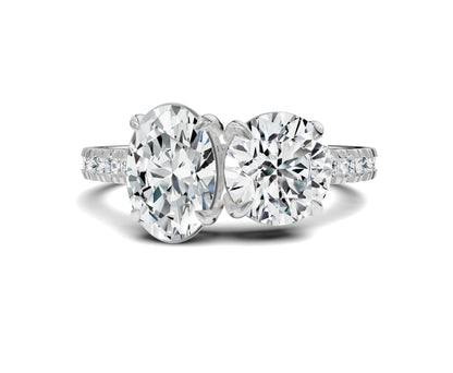 Oval & Round Cut Toi Et Moi Engagement Ring | 2.25ct Lab Grown - Chicory Jewel