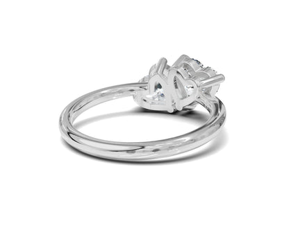 Heart Cut 2 Ct Toi Et Moi Engagement Ring - Chicory Jewel