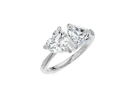 Heart Cut 2 Ct Toi Et Moi Engagement Ring - Chicory Jewel